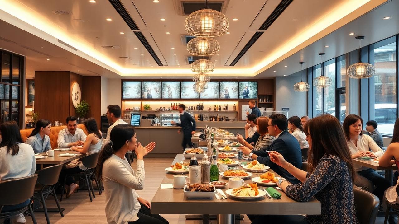 Modern restaurant kitchen and food ordering technology